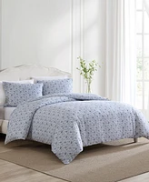 Laura Ashley Lorelei Sateen Reversible 3-Piece Duvet Cover Set