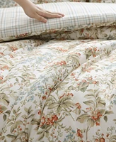 Laura Ashley Bramble Floral Cotton Reversible -Piece Comforter Set
