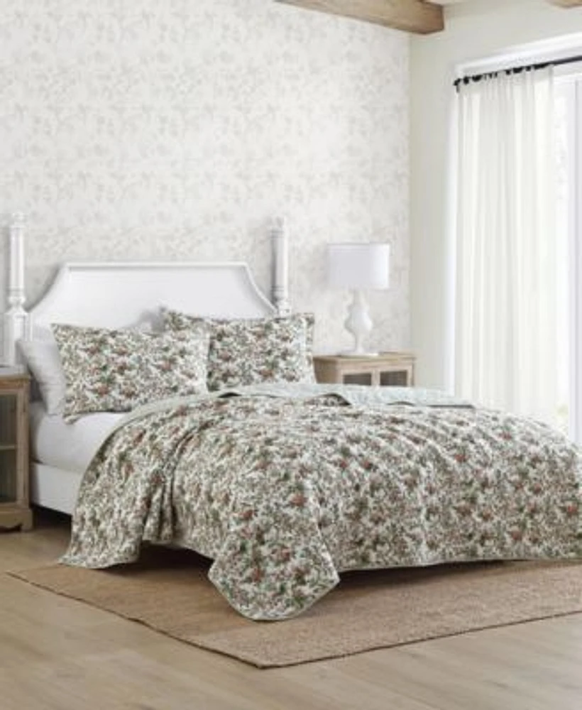 Laura Ashley Bramble Floral Cotton Reversible Quilt Sets