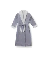 Cassadecor Stria Stripe Fleece and Polyester Bath Robe