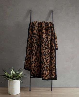 Kenneth Cole Reaction Hudson Leopard Sherpa Throw, 60" x 50"