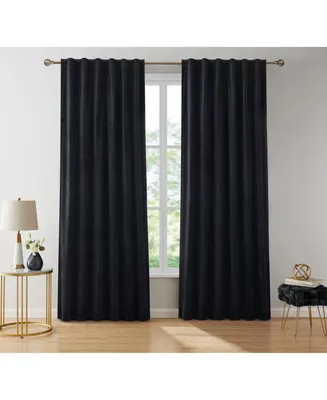 Hlc.me Lopez Velvet Premium Soft Light Filtering Back Tab Rod Pocket Window Treatment Curtain Drapery Panels for Bedroom & Living Room