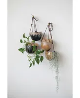 Stoneware Hanging Pot with Reactive Glaze, 4 Styles