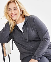 Style & Co Plus Zip-Up Hooded Sweatshirt, Created for Macy's