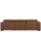 Nevio 115" 3-Pc. Leather Sectional with 1 Power Recliner, Headrests and Chaise, Created For Macy's