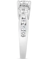 Diamond Three Stone Channel-Set Engagement Ring (1-1/2 ct. t.w.) in 14k White Gold