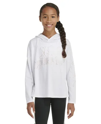 adidas Big Girls Long Sleeve Hooded Graphic T-shirt