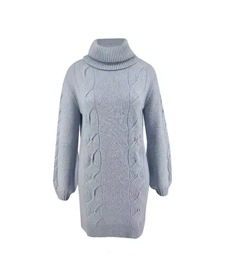 Bellemere Women's Cashmere Turtleneck Mini-Sweater Dress