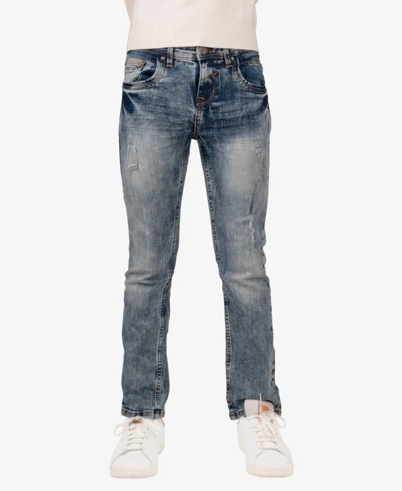 Big Boy's Ripped and Repaired Stretch Jeans - Child