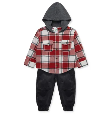 Little Me Baby Boys Woven Hoodie and Pant Set