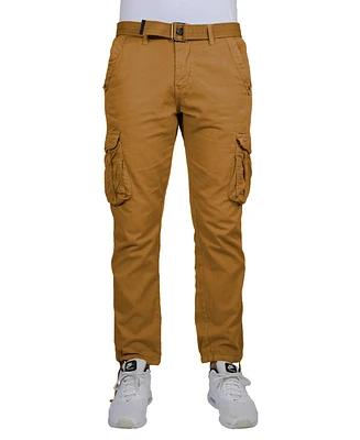 Blu Rock Men's Cotton Cargo Belted Utility Pants Set