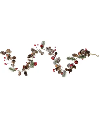 Northlight 39.5" Pine Cones and Berries Winter Foliage Christmas Twig Garland - Unlit