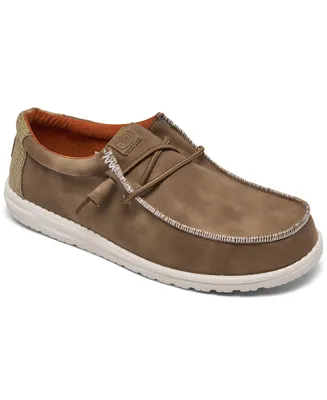 Hey Dude Men's Wally Fabricated Leather Casual Moccasin Sneakers from Finish Line