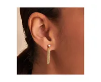 Women's 14K Gold Plated Chained Moissanite Earrings