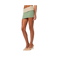 Women's Reversible fold over mini skirt