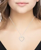 Marsala Diamond Heart 18" Pendant Necklace (1/4 ct. t.w.) in Sterling Silver