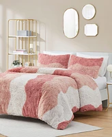 Intelligent Design Cassie Ombre Shaggy Faux Fur Piece Comforter Set
