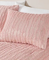 Intelligent Design Naomi Metallic Print Faux Fur Piece Comforter Set