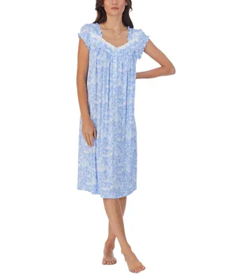 Eileen West Women's Floral Cap-Sleeve Waltz Nightgown