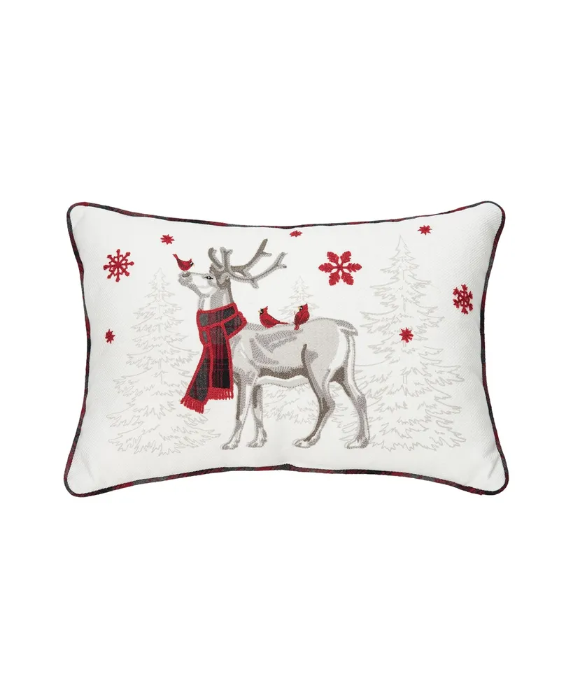 C&F Home Woodland Reindeer Hooked Pillow