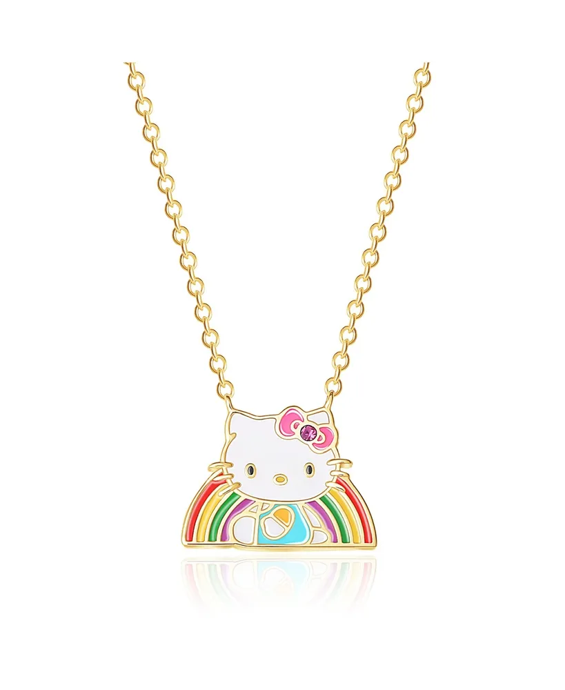 Amazon.com: Hello Kitty Sanrio Womens Crystal Rainbow Necklace 18