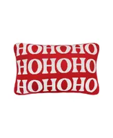 C&F Home 14" x 22" Ho Ho Ho Reversible Knitted Christmas Throw Pillow