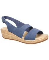 Easy Street Women's Gannett Buckle Slingback Wedge Sandals