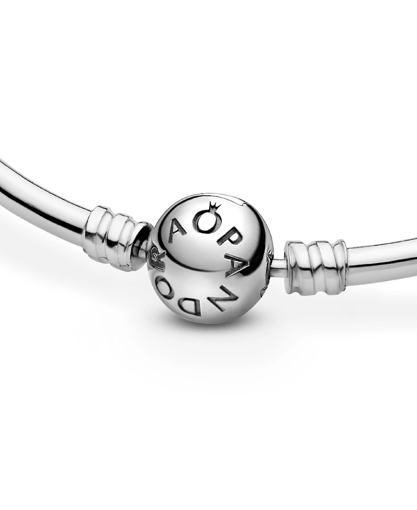 Pandora Moments Sterling Silver Clasp Closure Bangle Bracelet