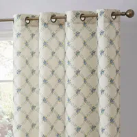 Hlc.Me Morgan Floral Decorative Light Filtering Grommet Window Treatment Curtain Drapery Panels For Bedroom Living Room Set Of 2 Panels