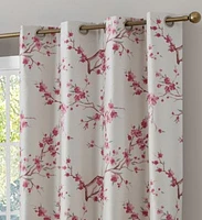 Hlc.Me Jasmine Floral Faux Silk 100 Blackout Room Darkening Thermal Insulated Curtain Grommet Panels Energy Efficient Complete Darkness Noise Reducing Set Of 2