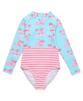 Toddler, Child Girls Lighthouse Island Sustainable Ls Surf Suit