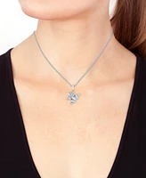 Effy Diamond Frog 18" Pendant Necklace (1/8 ct. t.w.) in Sterling Silver