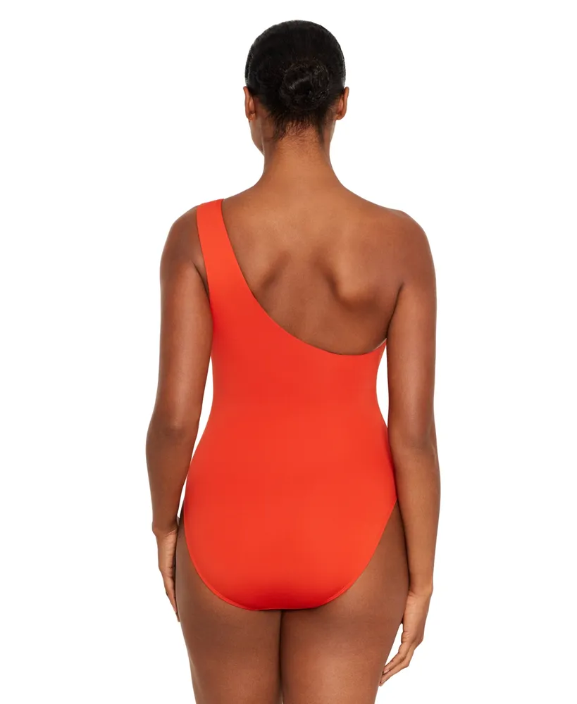 Lauren Ralph Women's One-Shoulder Swimsuit