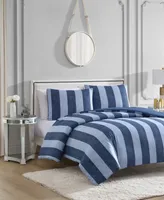 Juicy Couture Denim Stripe -Pc. Reversible Duvet Cover Set