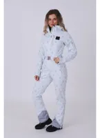 Women's White Oosc Print Chic Ski Suit