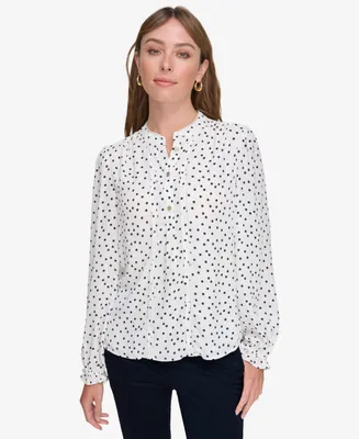 Tommy Hilfiger Women's Printed Long-Sleeve Blouse