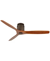 52" Windspun Rustic Farmhouse 3 Blade Hugger Indoor Ceiling Fan with Remote Control Oil Rubbed Bronze Walnut Solid Wood for Living Kitchen House Bedro