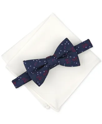 Bar Iii Men's Weldon Floral Bow Tie & Pocket Square Set, Created for Macy's