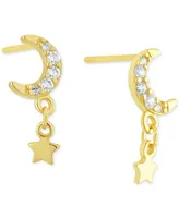 Giani Bernini Cubic Zirconia Moon & Stars Drop Earrings in 18k Gold-Plated Sterling Silver, Created for Macy's