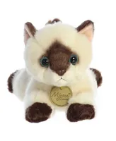 Aurora Small Siamese Cat Miyoni Adorable Plush Toy Brown 8.5"