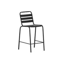 Jens Metal Dining Stool With Triple Slatted Back For Indoor And Outdoor Use