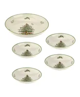 Spode Christmas Tree Pasta Serving Set, 5 Piece