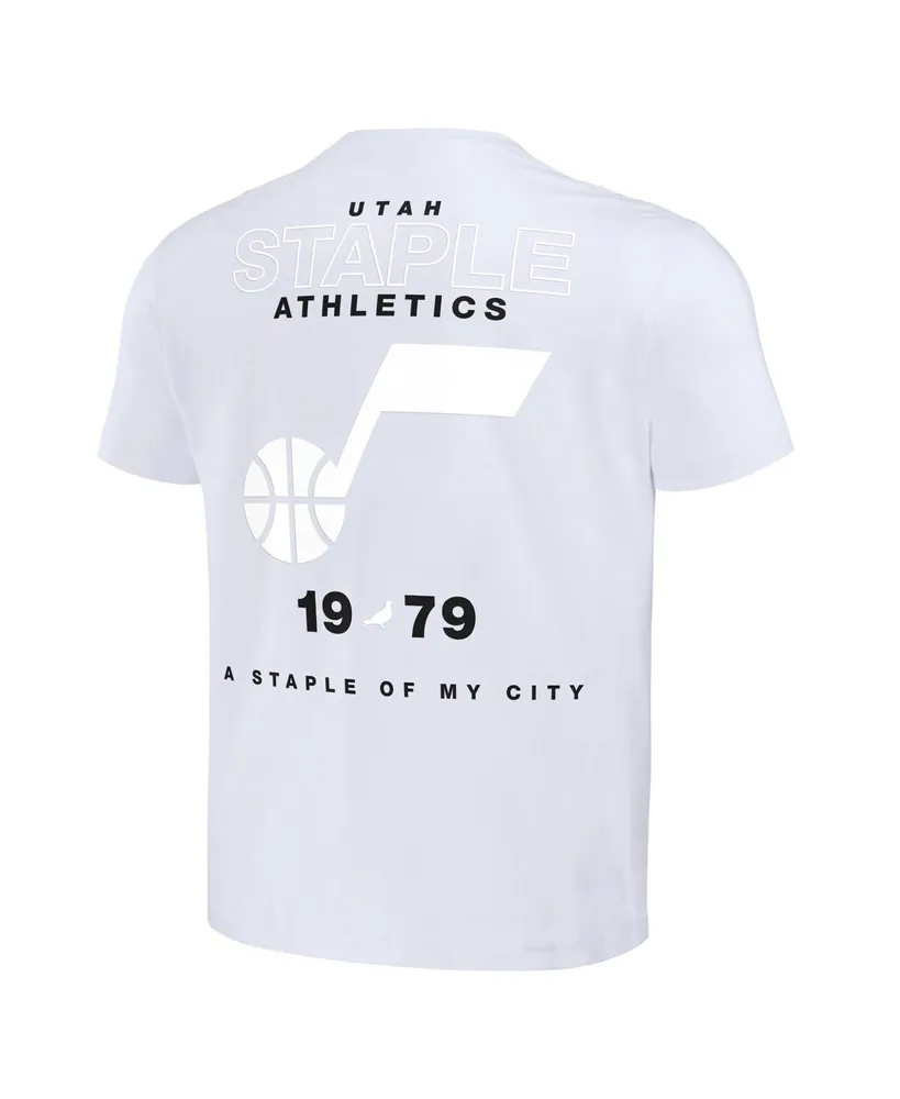 Men's Nba x Staple White Distressed Utah Jazz Home Team T-shirt