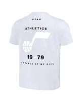 Men's Nba x Staple White Distressed Utah Jazz Home Team T-shirt