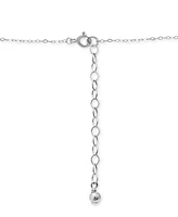 Giani Bernini Cubic Zirconia Textured Heart Pendant Necklace Sterling Silver, 16" + 2" extender, Created for Macy's