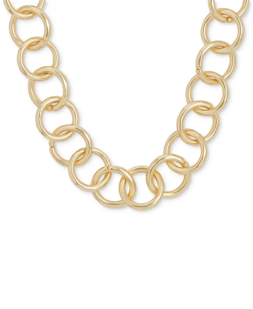 Lucky Brand Gold-Tone Chain Link Collar Necklace, 16" + 3" extender