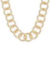 Lucky Brand Gold-Tone Chain Link Collar Necklace, 16" + 3" extender