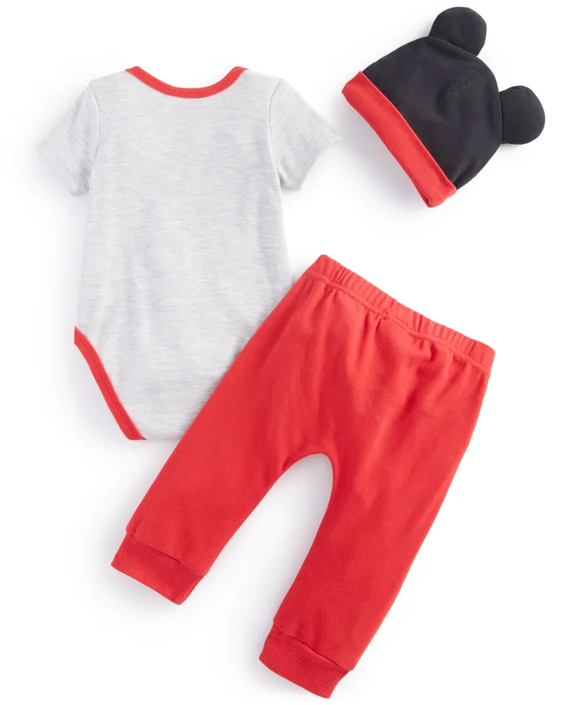 Disney Baby Boys Mickey Mouse Awesome Hat, Bodysuit and Pants, 3 Piece Set