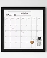 Martha Stewart Everette 18" x 18" Magnetic Monthly Calendar Dry Erase Board with Frame