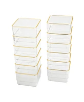 Martha Stewart Kerry 12 Piece Plastic Stackable Office Desk Drawer Organizers Set, 3" x 3"